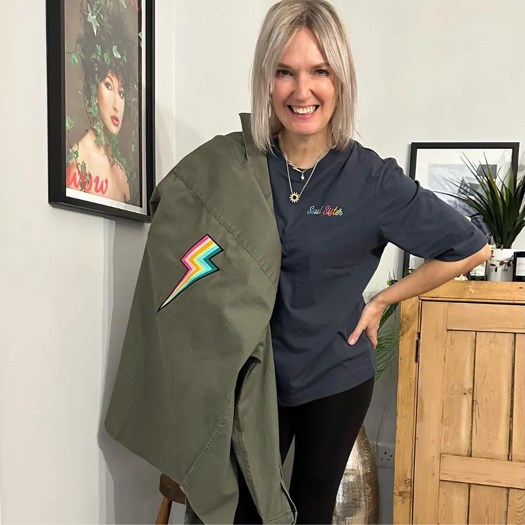 Embroidered Bolt Khaki Jacket