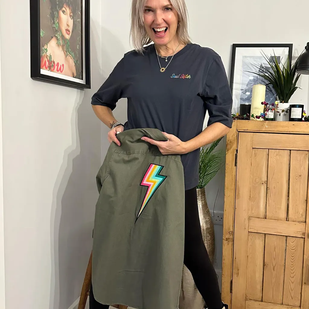 Embroidered Bolt Khaki Jacket
