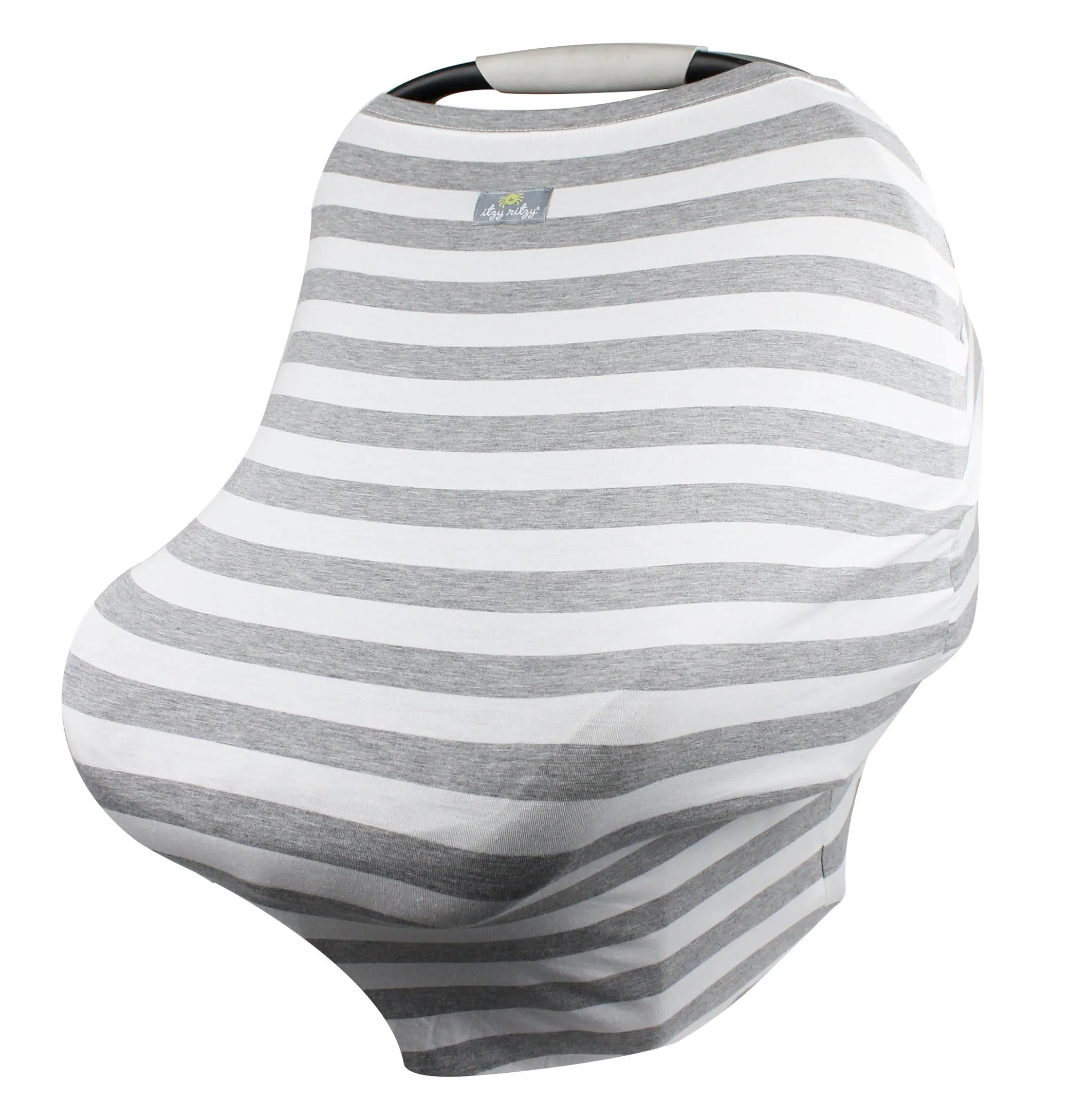 Itzy Ritzy Mom Boss Multi-Use Cover - Gray and White Stripe