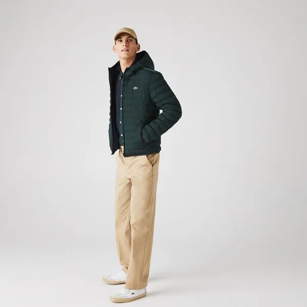 Men's Lightweight Foldable Hooded Water-Resistant Puffer Coat - Bh1930