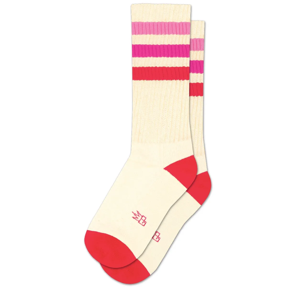 Pink Stripe Retro Unisex Crew Socks
