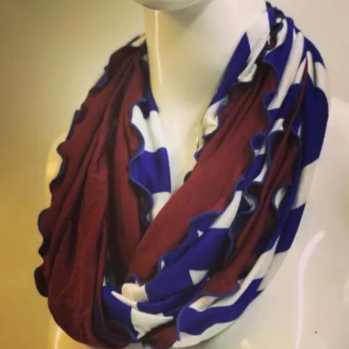 Retro Blue Daisy Eternity Scarf