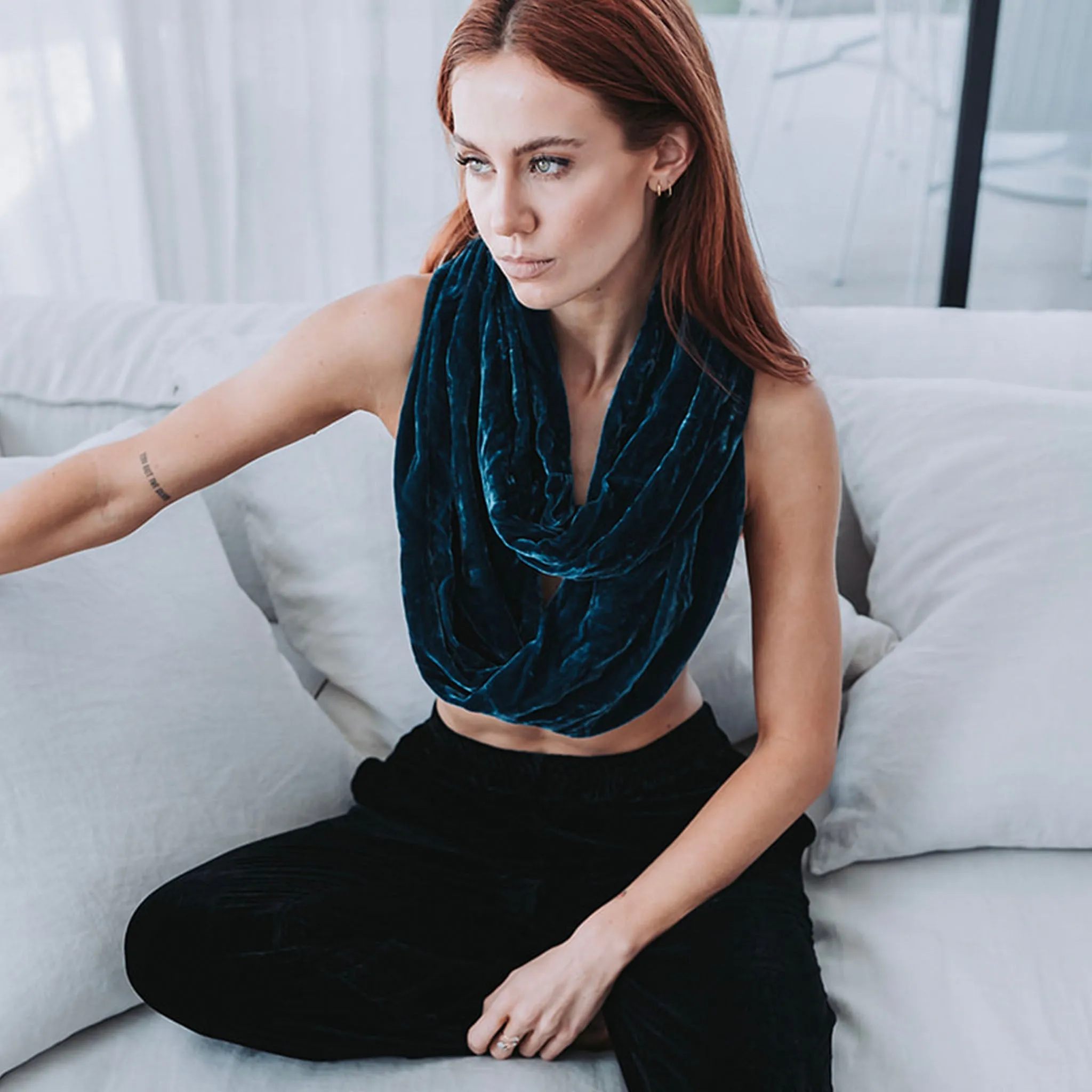 Silk Velvet Infinity Scarves
