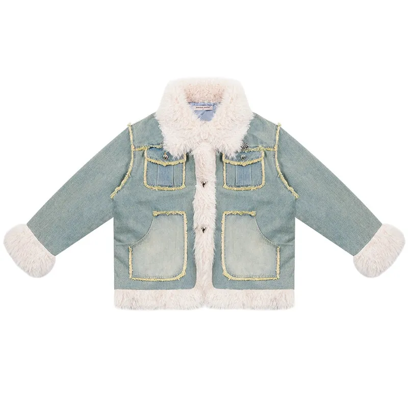Thick Quilted Lamb Cashmere Jacket | High-End Retro Cotton Coat for Autumn/Winter