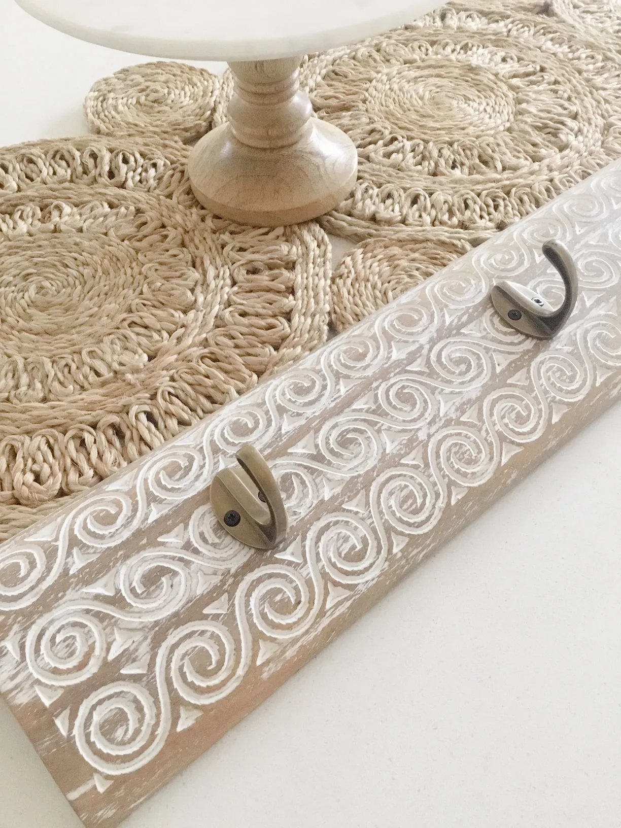 Timor Carved Coat Hook - Light