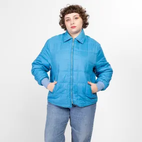 XL 70s Reversible Blue Quilted Jacket